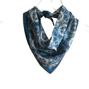 Anthropologie Blue and White Patterned Scarf